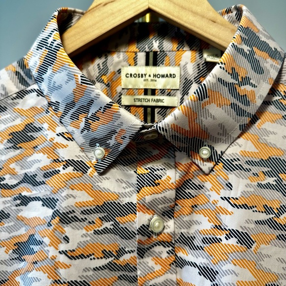 Shirt with orange grey and black modern camo. - Picture 4 of 5